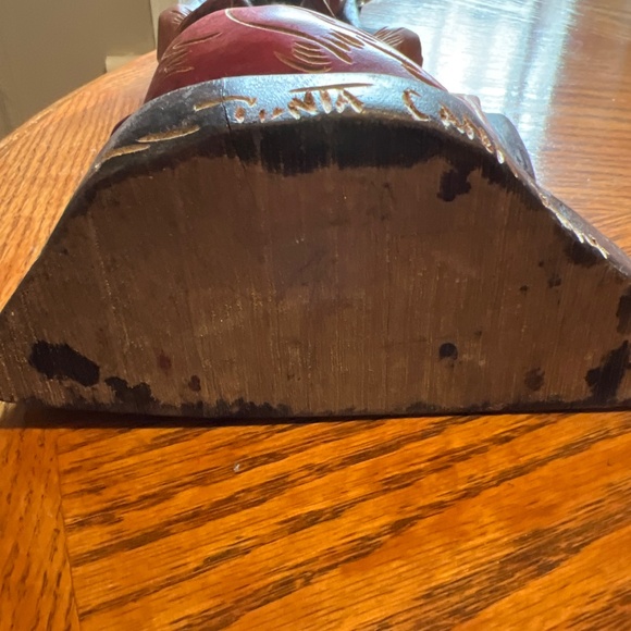 Hand Carved Wood Statue - EUC - Picture 10 of 13